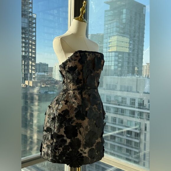 🆕 BRONX & BANCO 🧿 NWOT Jasmine Maraya Black Lace Up Mini Dress, Sz M US 6 - Picture 10 of 16